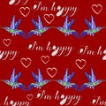 Rose embroidery design and Hummingbird