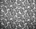 Rose fabric background. Beautiful black and white pattern in ros