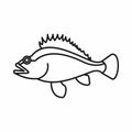 Rose fish, Sebastes norvegicus icon, outline style