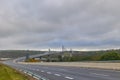 The Rose Fitzgerald Kennedy Bridge. Ireland\'s longest bridge. Waterford Country. long highway and high crossing