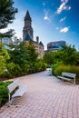 The Rose Fitzgerald Kennedy Greenway and Custom House Tower in B