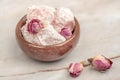 Rose flavoured Turkish delight on the table Royalty Free Stock Photo