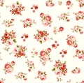 Rose floral illustration pattern with beautiful leaf