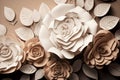 Rose flower background. Beautiful pink Rose close up. Generative AI Royalty Free Stock Photo