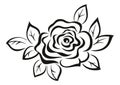 Rose Flower Black Pictogram