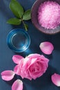 Rose flower herbal salt for spa and aromatherapy