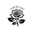 rose, Rose flower iconrose, Rose flower icon ,decorative rose with leaves. Royalty Free Stock Photo