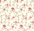 Rose flower illustration pattern with beautiful twig