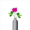 rose flower with pot ,flowers in pot, potted plants, Roses in a glass vase, isolated. Realistic vector 3d illustration Adenium, Royalty Free Stock Photo