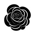 Rose flower silhouette logo isolated on white background Royalty Free Stock Photo