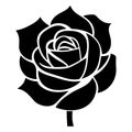 Rose flower silhouette logo isolated on white background Royalty Free Stock Photo