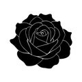 Rose flower silhouette logo isolated on white background Royalty Free Stock Photo