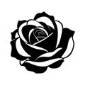 Rose flower silhouette logo isolated on white background Royalty Free Stock Photo