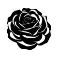 Rose flower silhouette logo isolated on white background Royalty Free Stock Photo