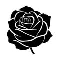 Rose flower silhouette logo isolated on white background Royalty Free Stock Photo