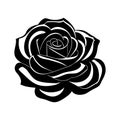 Rose flower silhouette logo isolated on white background Royalty Free Stock Photo