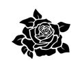 Rose flower silhouette stencil drawing