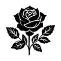 A Rose Flower Silhouette Vector Art Illustration is a stylized depiction of a rose using only its outline and basic shapes.