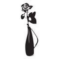 Rose flower in vase black silhouette vector illustration. Blooming garden flower Royalty Free Stock Photo