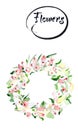 Rose flower wreath. Floral circle border frame. Design for invitation, wedding or greeting cards. Watercolor vector illustration Royalty Free Stock Photo