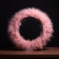 Rose Fur Minimalistic Round Picture Frame.