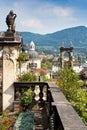 Rose garden, castle gardens, town Decin, North Bohemia, Czech republic