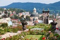 Rose garden, castle gardens, town Decin, North Bohemia, Czech republic