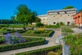 Rose garden in German town Ingolstadt Royalty Free Stock Photo