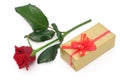 Rose and gift Royalty Free Stock Photo