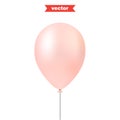 Rose gold air balloon, realistic 3d vector illustration, close-up looks with reflects. on white background