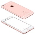 Rose Gold Apple iPhone 6s mockup lies on the surface Royalty Free Stock Photo