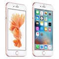 Rose Gold Apple iPhone 6s slightly rotated front view with iOS 9