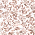 Rose gold assorted autumn leaves seamless pattern Royalty Free Stock Photo