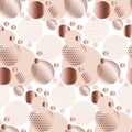 Rose gold color abstract circle geometry vector illustration