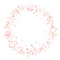 Rose gold confetti circle decoration for New Year card background. Royalty Free Stock Photo