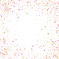 Pink rose gold circle dots confetti vector background