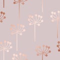 Rose gold. Decorative vector pattern with floral elements Royalty Free Stock Photo