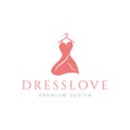 Rose gold dress feminine flat logo design vector graphic symbol icon sign illustration creative idea
