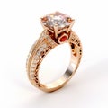 Rose Gold Filigree Engagement Ring With Oval Diamond