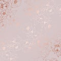 Rose gold flowers. Vector illustration for wedding invitation Hand drawing