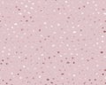 Rose gold foil. Seamless pattern. Scatter marble sparkle dots. Pink backdrop. Roses golden spots. Background glitter random dots,