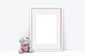 A4 Rose Gold Frame Mockup, Single White and Gold Kids Frame