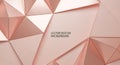 Rose gold geometric background with faceted surfaces and soft light, abstract Royalty Free Stock Photo