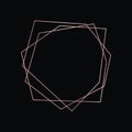 Rose gold geometric polygonal frame Royalty Free Stock Photo