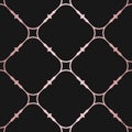 Rose gold geometric seamless pattern. Texture with copper lines, square grid Royalty Free Stock Photo