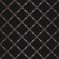 Rose gold geometric seamless pattern. Texture with copper lines, square grid Royalty Free Stock Photo