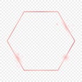 Rose gold glowing hexagon frame