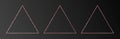Rose gold glowing triangle frame Royalty Free Stock Photo