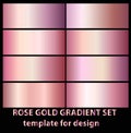 Rose gold gradient collection for fashion design. Vector illustration, eps 10 Royalty Free Stock Photo