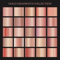 Rose gold gradient collection for fashion design. Vector illustration. Royalty Free Stock Photo